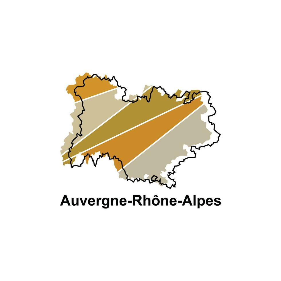 Map City of Auvergne Rhone Alpes, Vector isolated illustration of simplified administrative map of France. Borders and names of the regions. suitable for your company