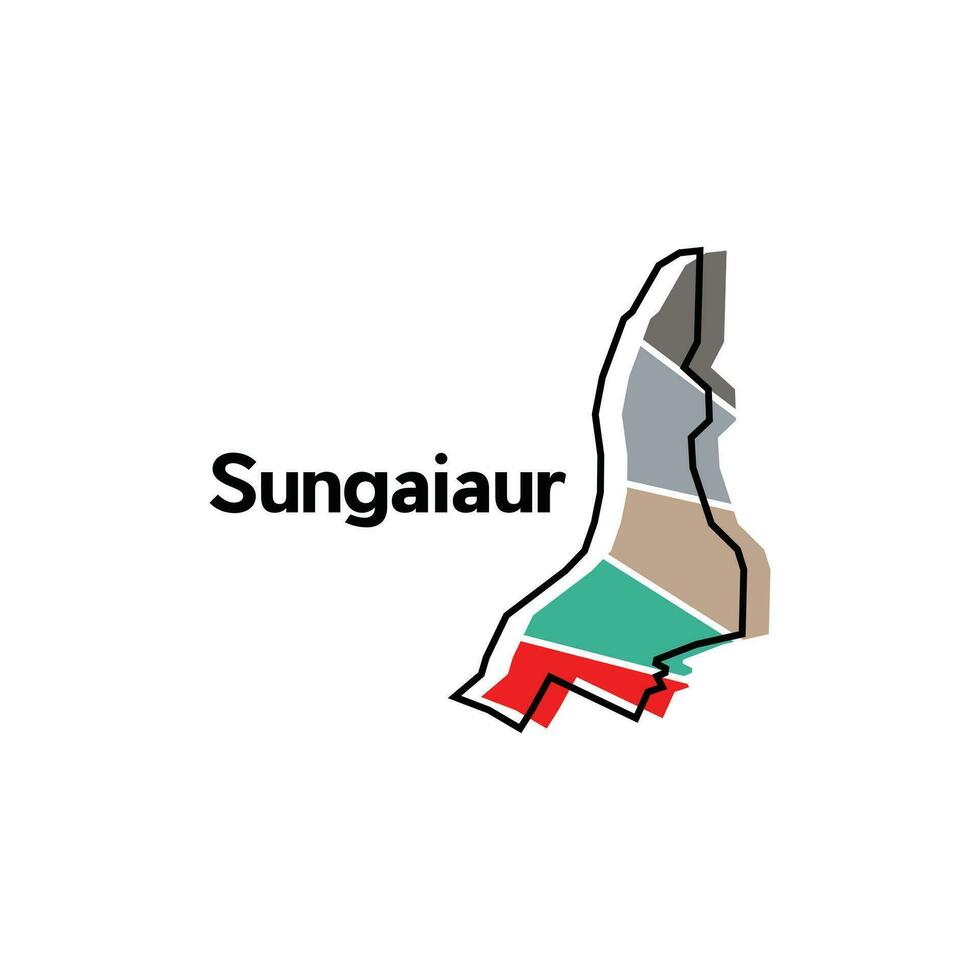 vector Map City of Sungaiaur modern outline, High detailed vector  illustration vector Design Template, suitable for your company