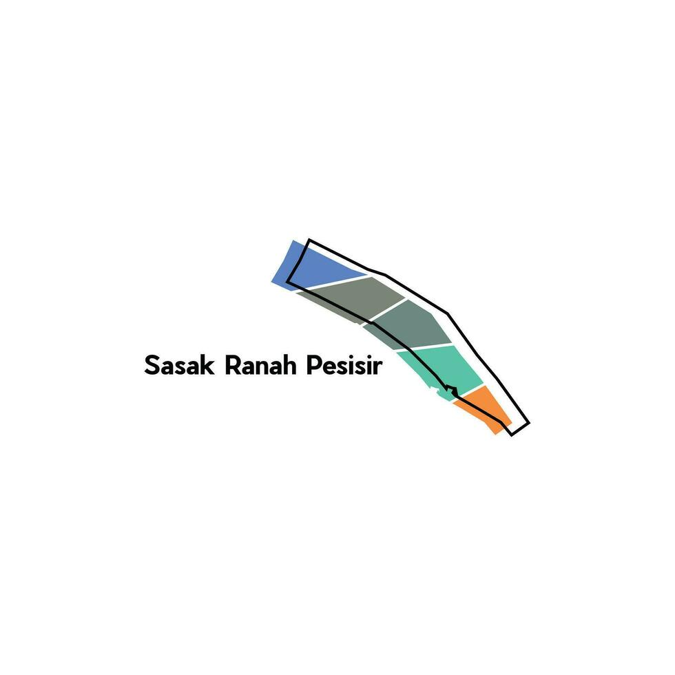 Map - Sasak Ranah Pesisir City, Vector map of Indonesia countries, Isolated on White Background, for your design, business and etc