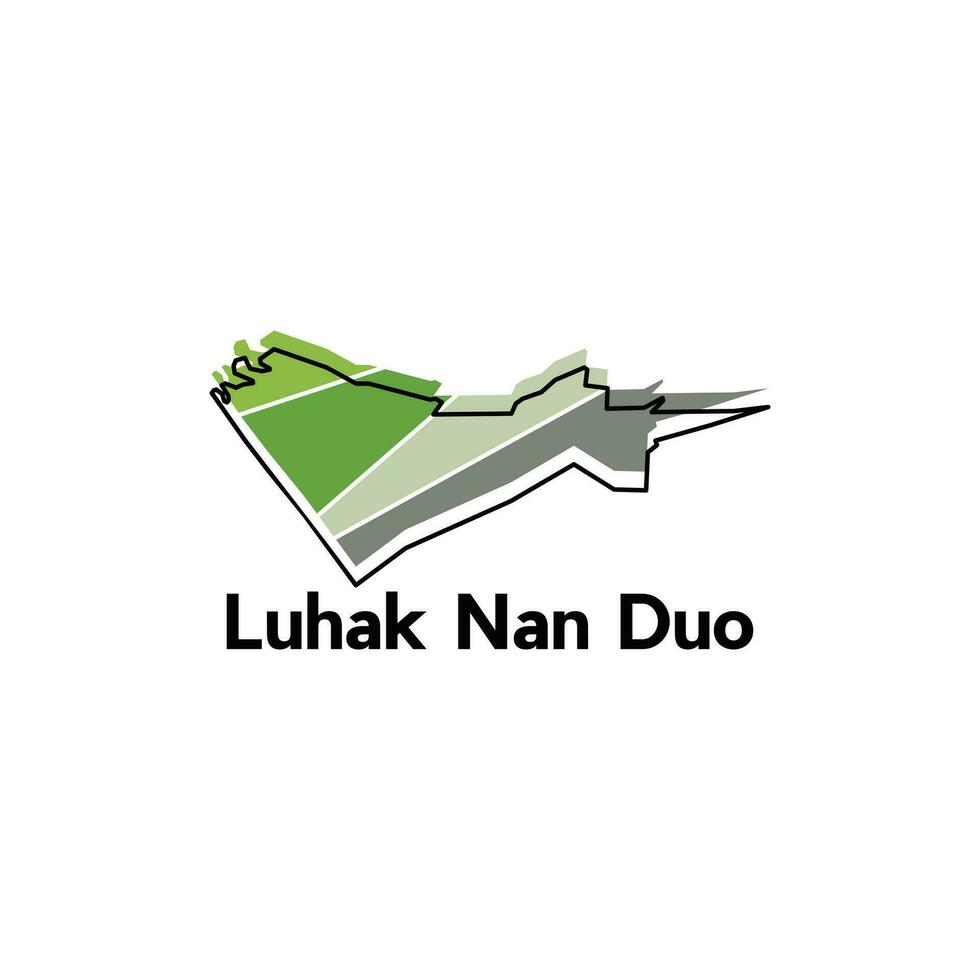 vector Map City of Luhak Nan Duo modern outline, High detailed vector  illustration vector Design Template, suitable for your company