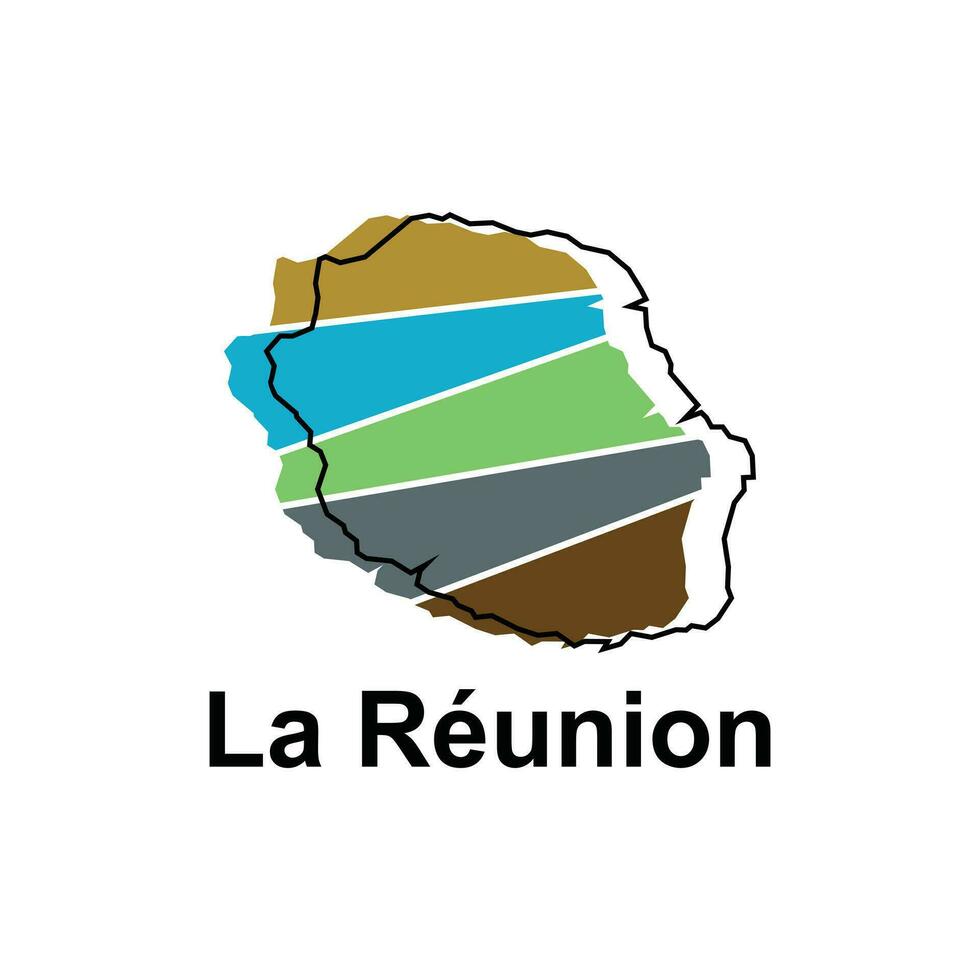 Map City of La Reunion, Vector isolated illustration of simplified administrative map of France. Borders and names of the regions. suitable for your company