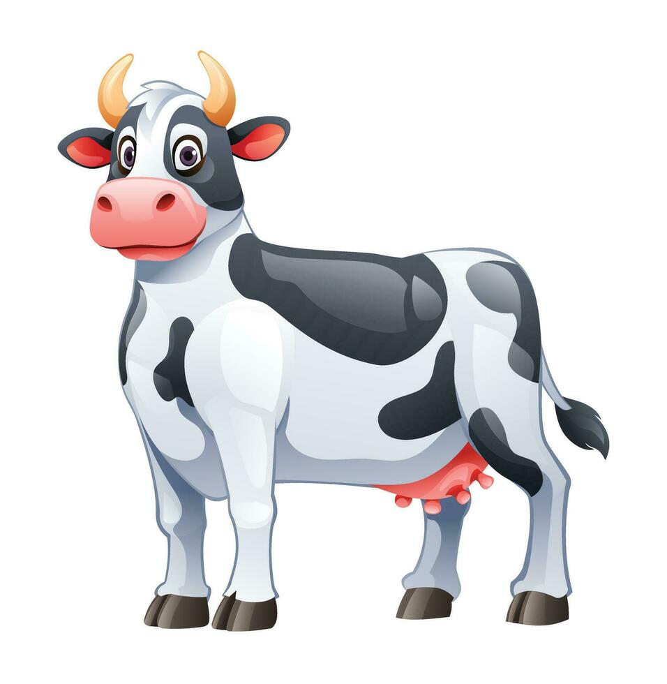 Cow cartoon vector illustration isolated on white background