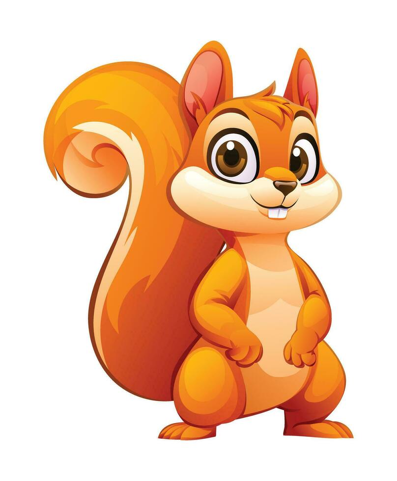 Squirrel cartoon vector illustration isolated on white background