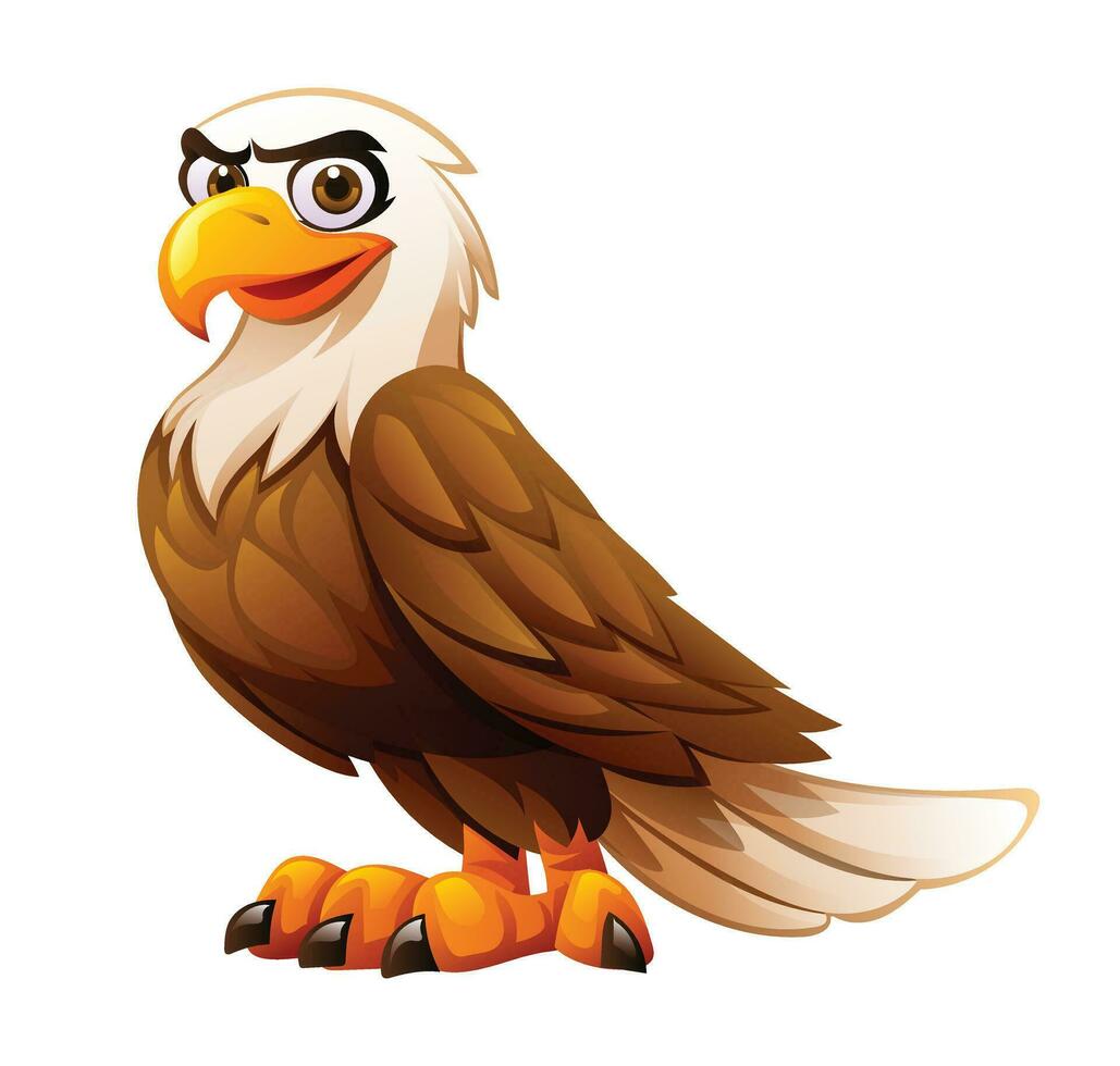 Eagle cartoon vector illustration isolated on white background