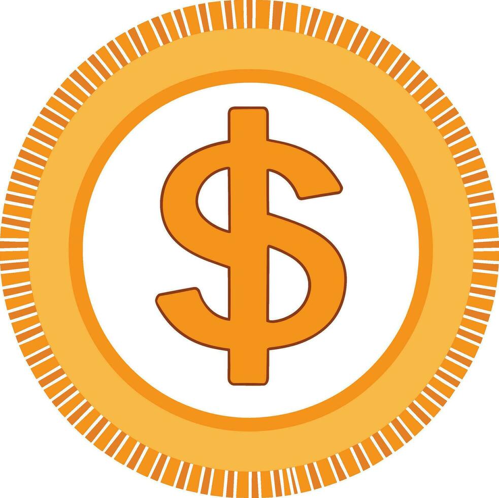 a dollar sign in an orange circle vector