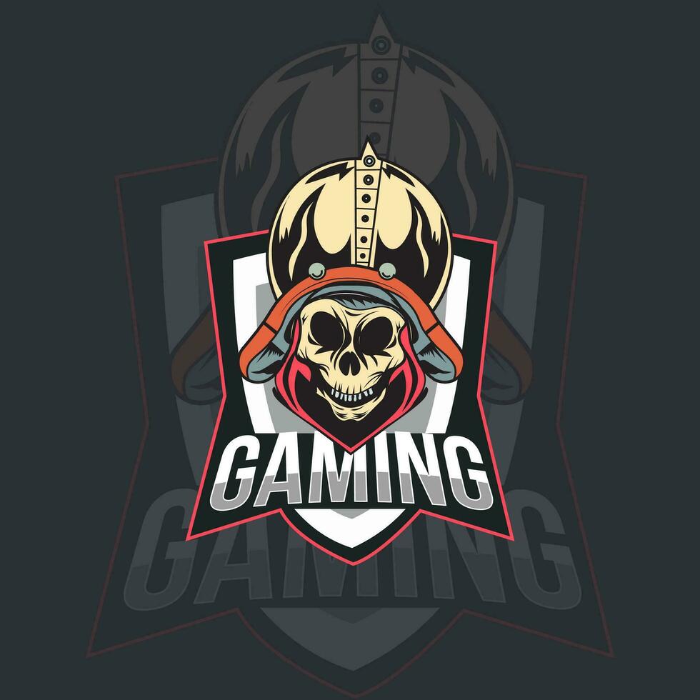 Free vector skull esports gaming mascot logo design