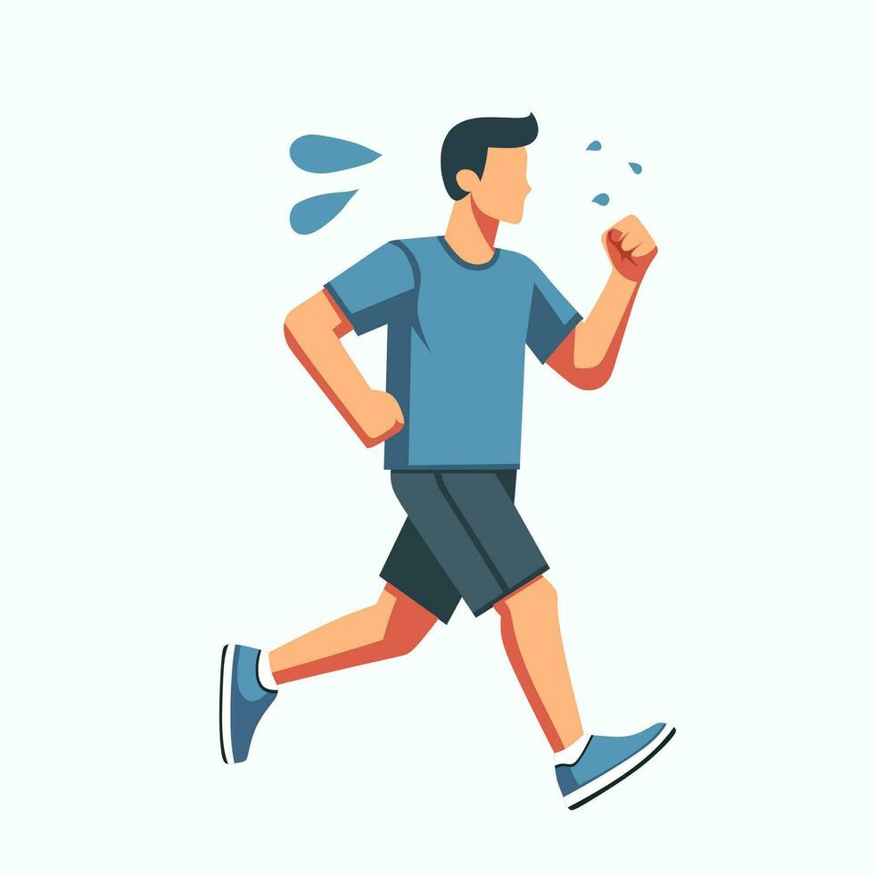 Men running vector illustration flat design