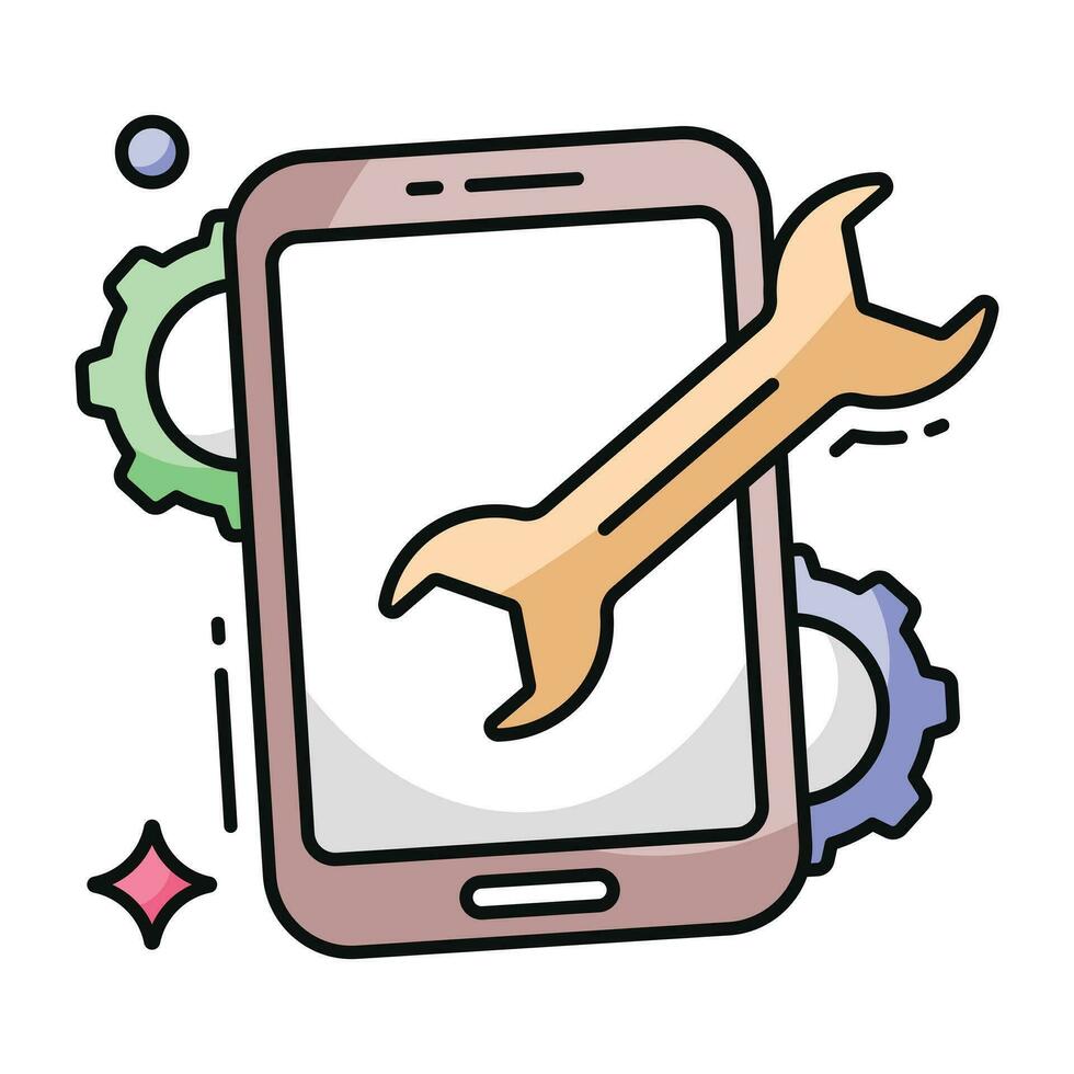 An icon design of mobile setting vector