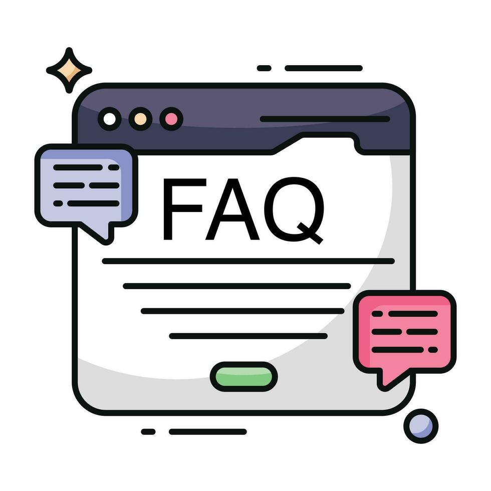 A unique design icon of frequently ask question vector