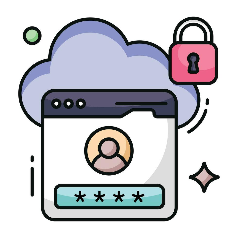 Profile login icon, editable vector