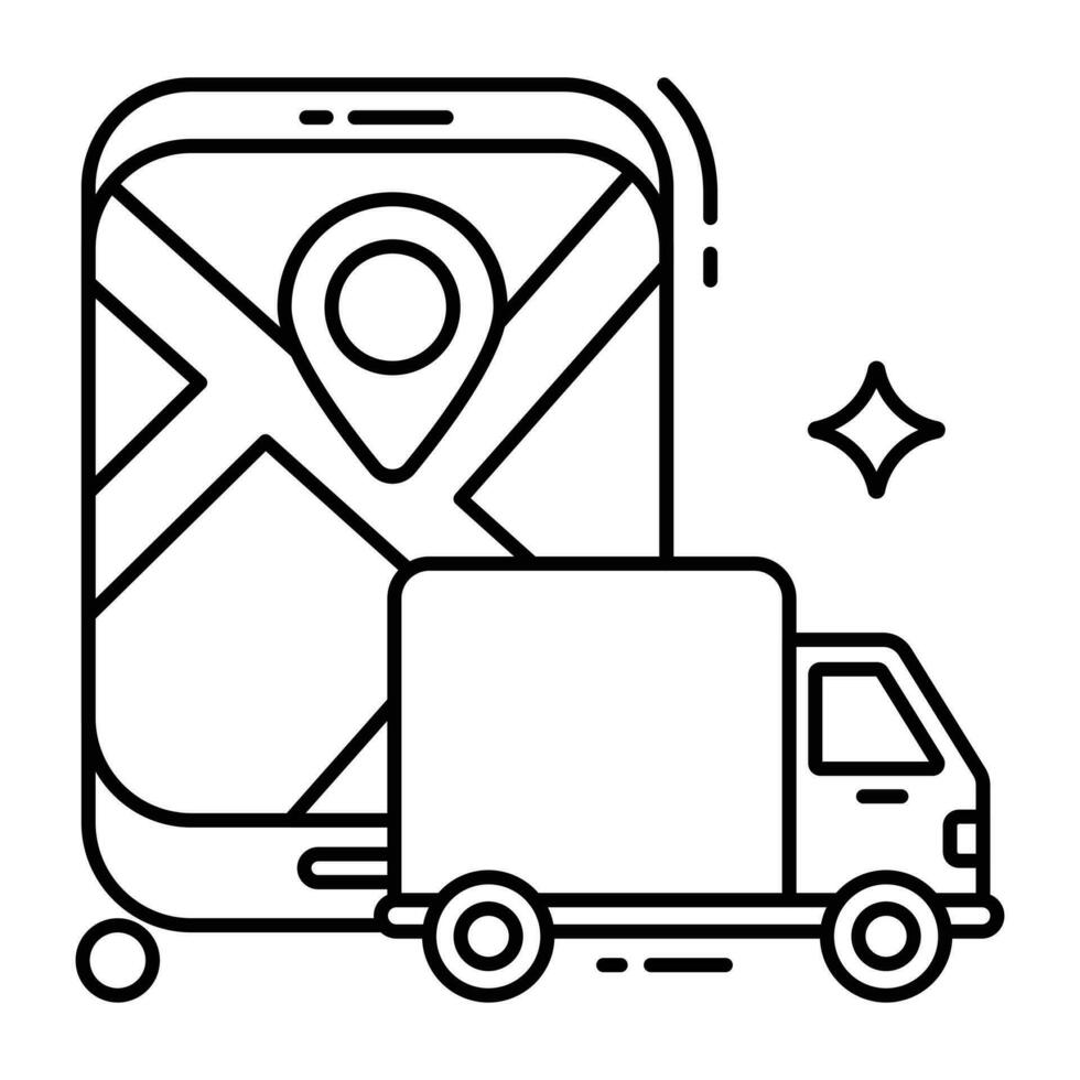 Perfect design icon of mobile cargo location vector