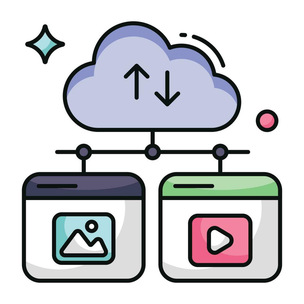 icono de diseño editable de la transferencia de datos en la nube vector