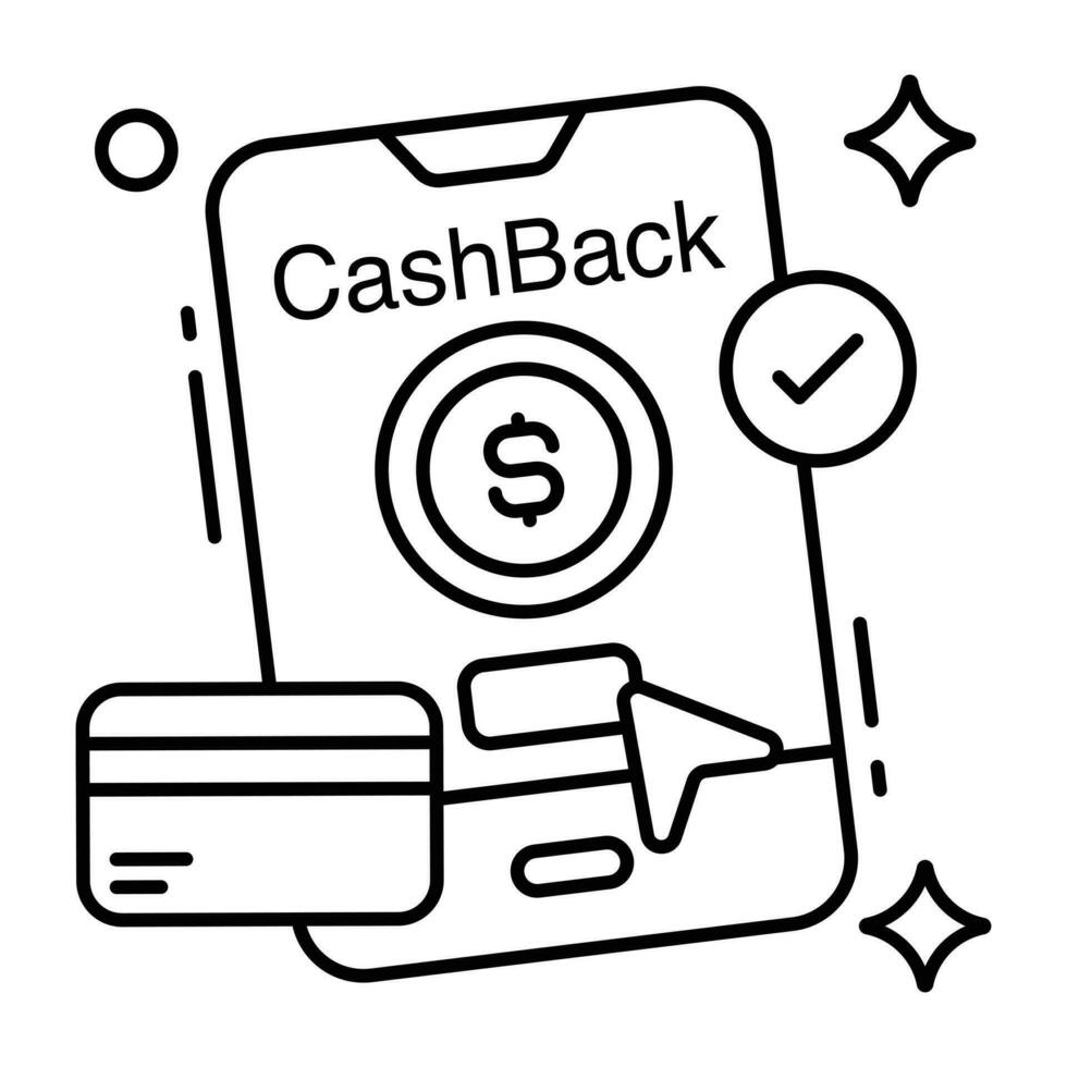 Trendy design icon of mobile cashback vector