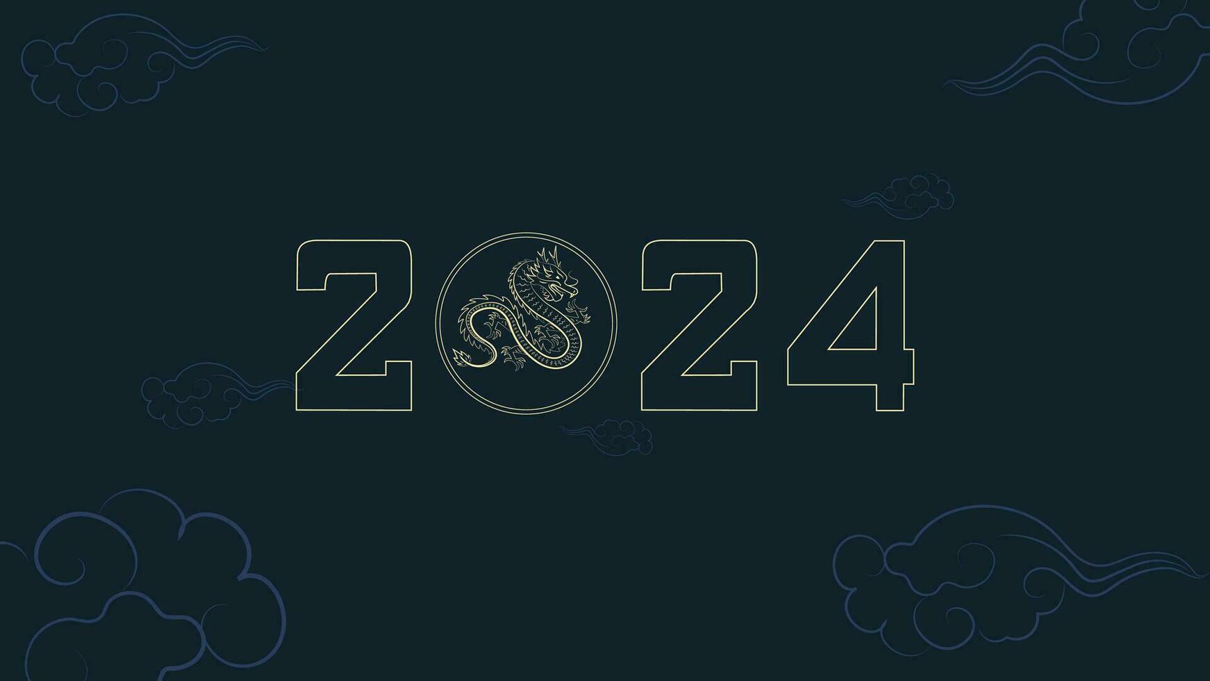 Chinese New Year background vector . Chinese golden dragon, circle pattern, Lunar New Year holiday decoration vector. Oriental culture tradition illustration