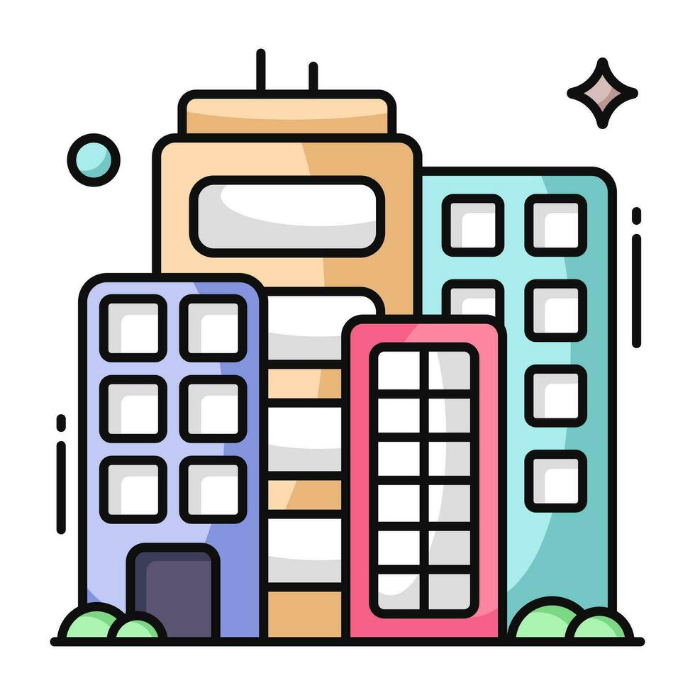 Modern design icon of commercial building vector