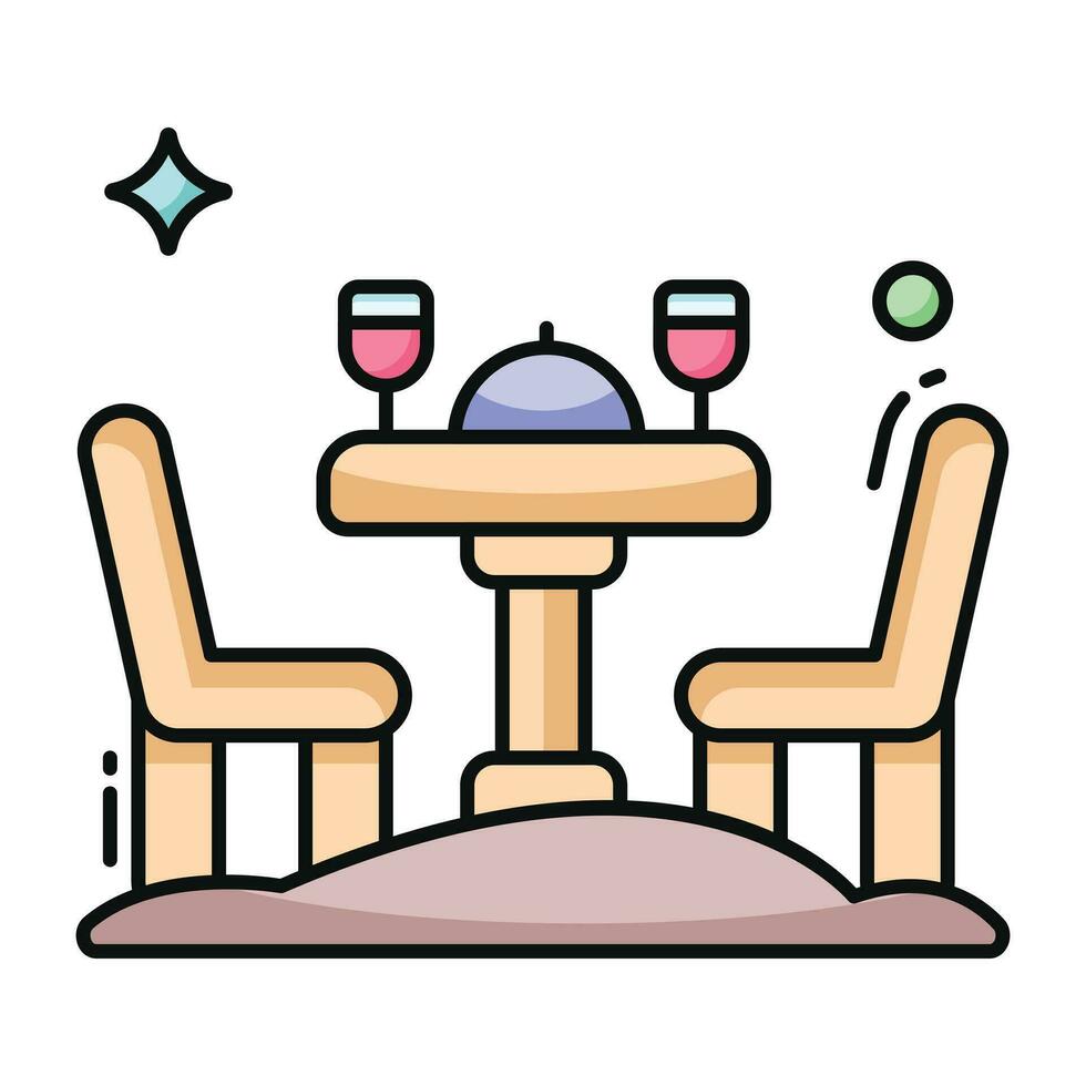 Trendy vector design of cafe table