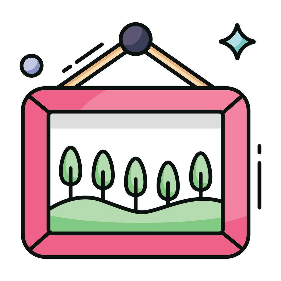 An icon design of hanging frame vector