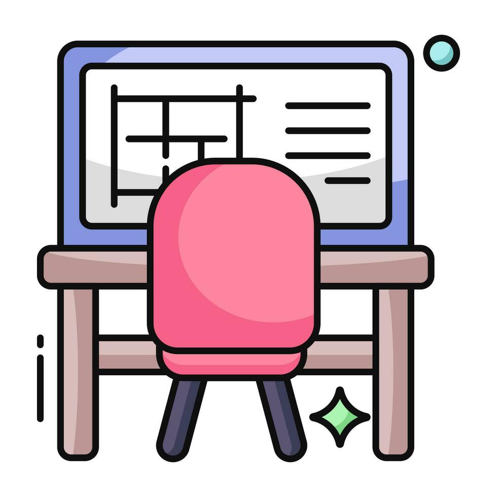 A flat design icon of workplace vector