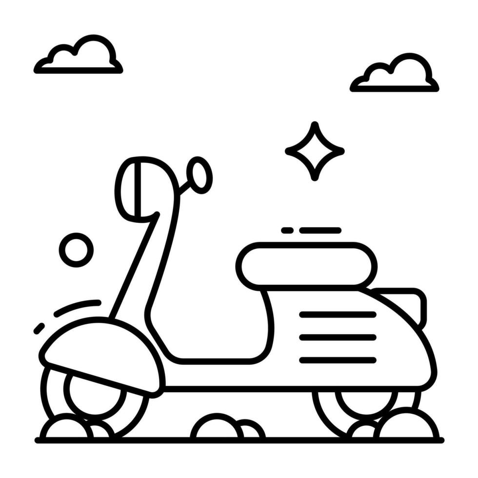 editable diseño icono de scooter vector