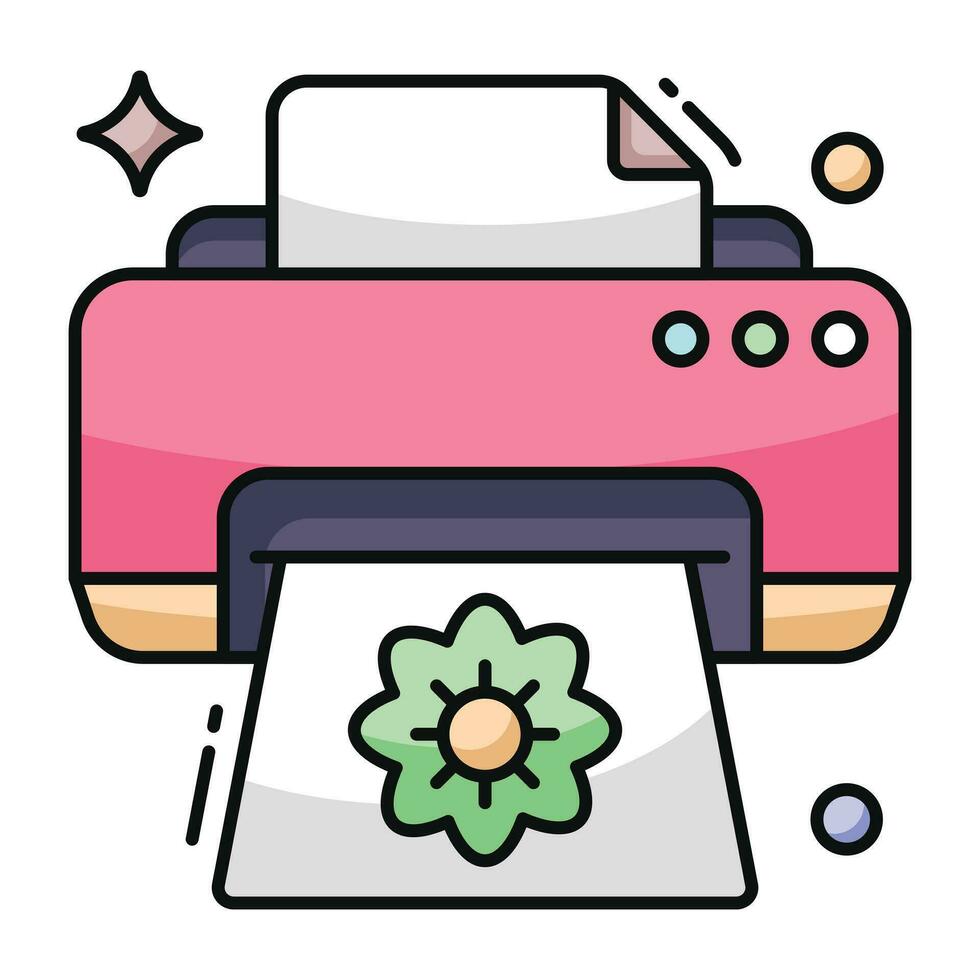 Editable design icon of photo printer vector