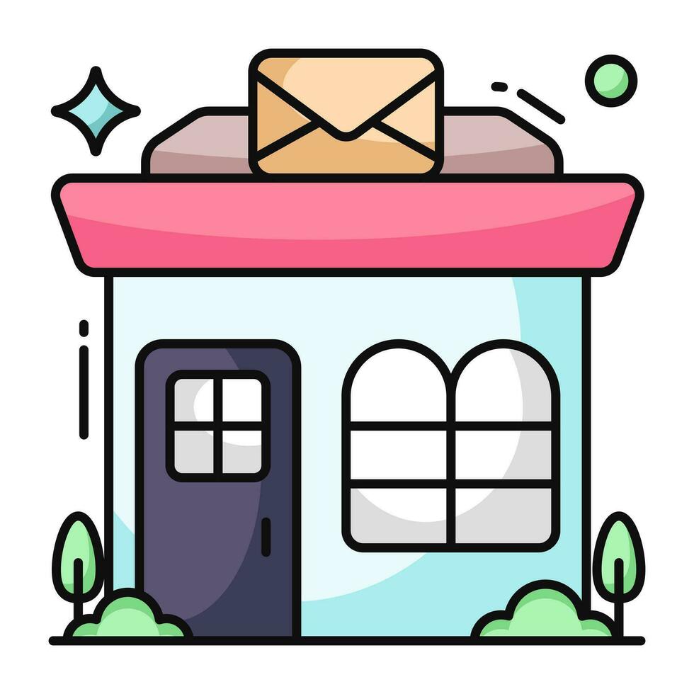 An icon design of post office building vector