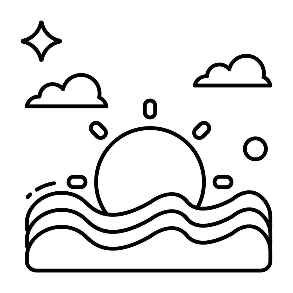 A perfect design icon of ocean sunset vector