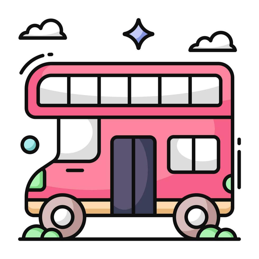 un icono diseño de doble decker autobús vector