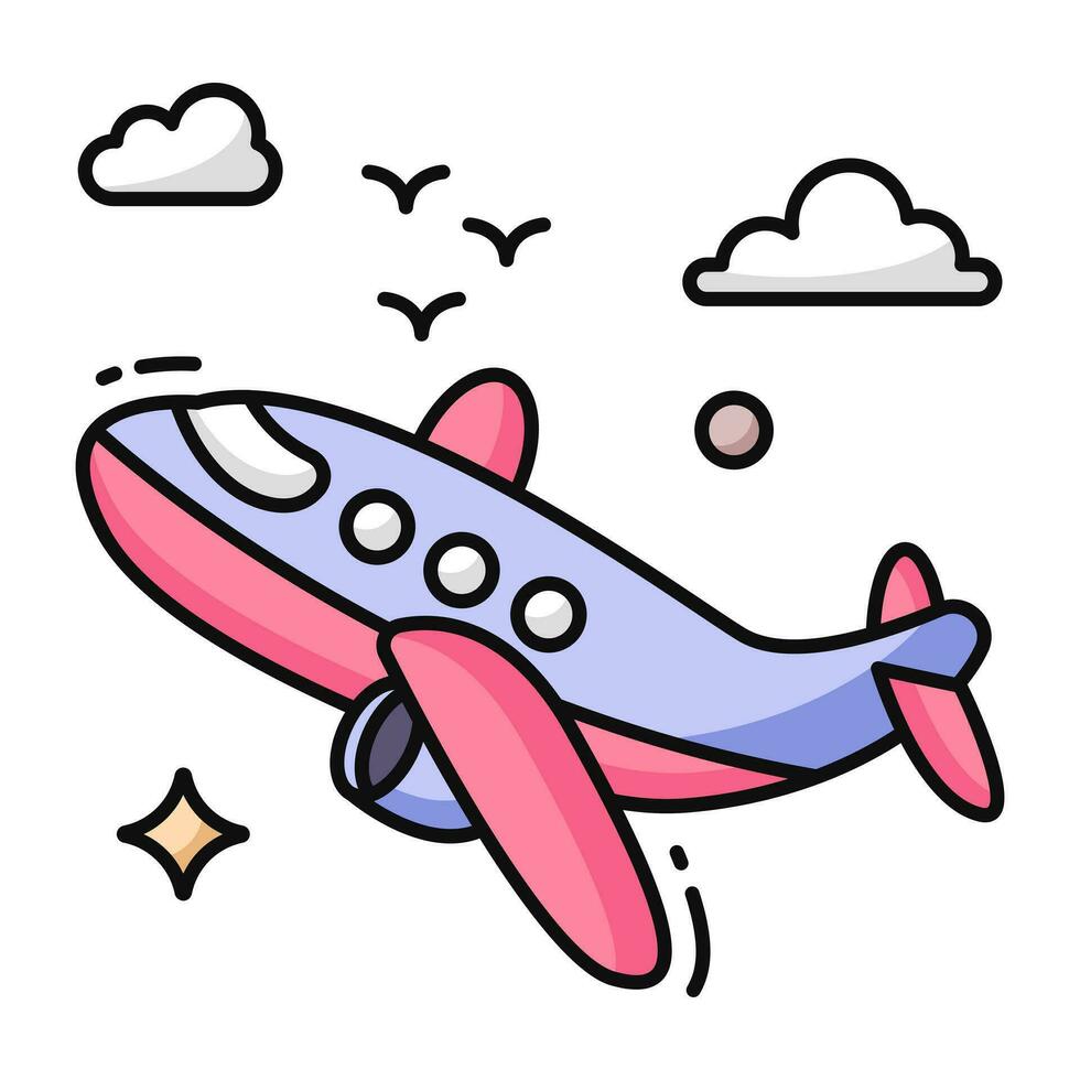 An editable design icon of airplane vector