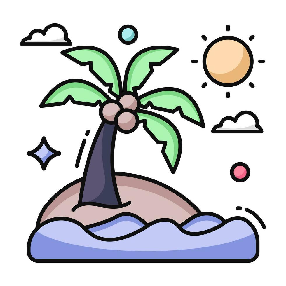 Trendy design icon of palm tree vector