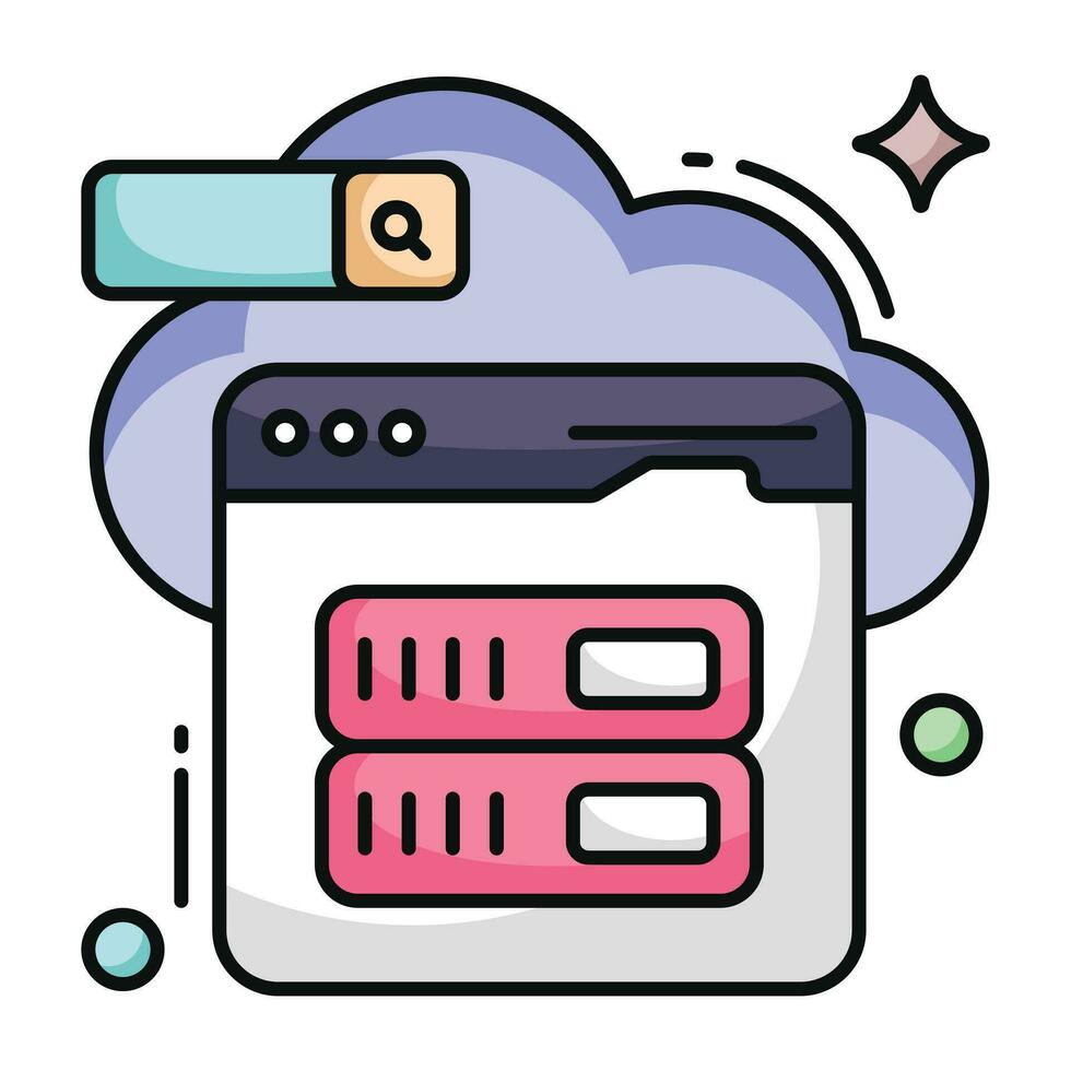 An icon design of cloud server vector