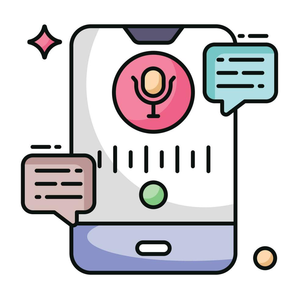An icon design of mobile voice message vector