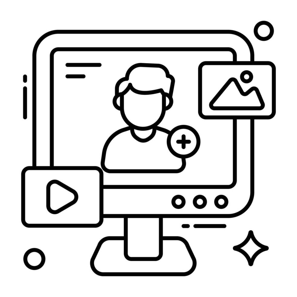 A unique design icon of add friend vector