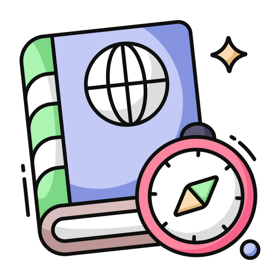 A creative design vector of travel book icon