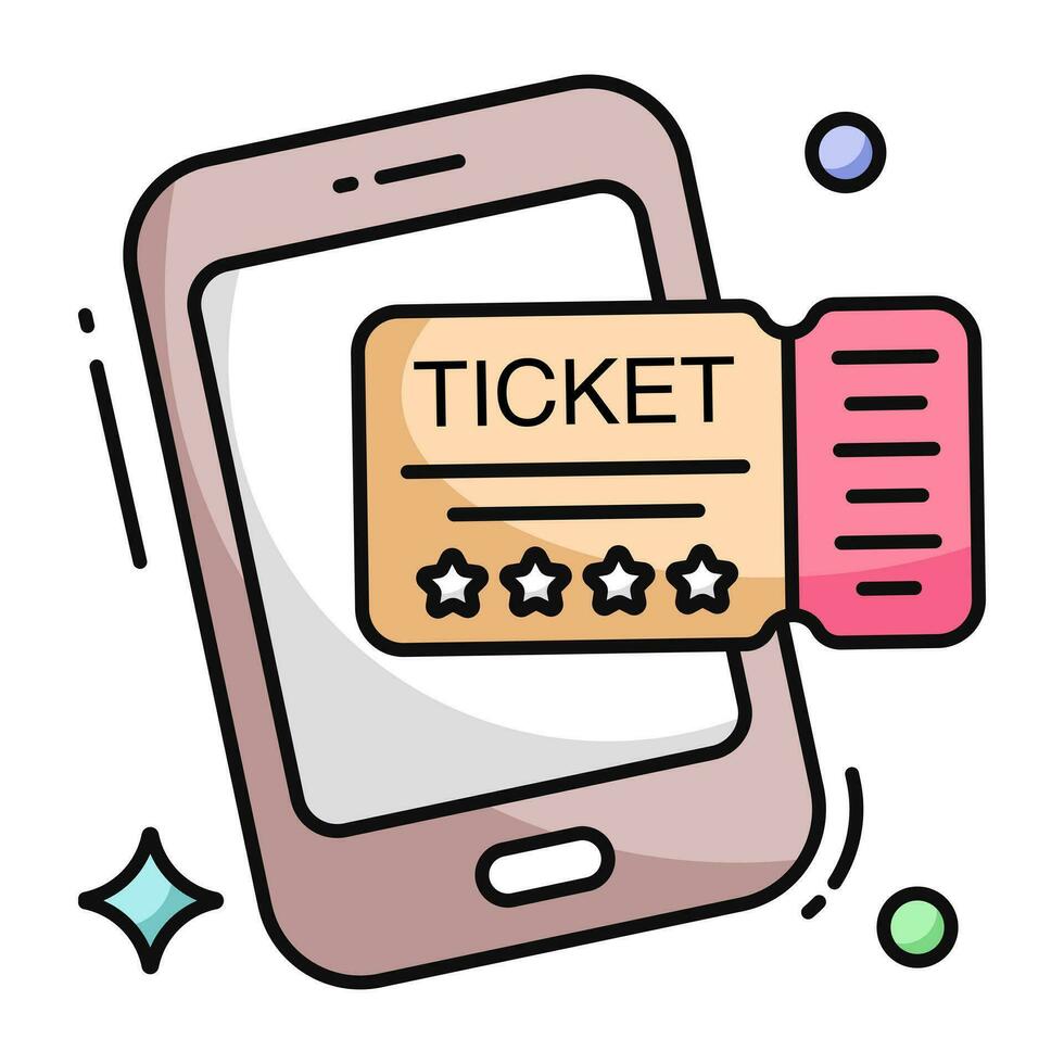 A unique design icon of mobile ticket vector