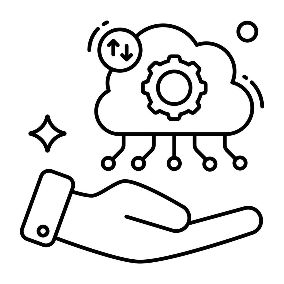 Creative design icon of cloud network setting vector