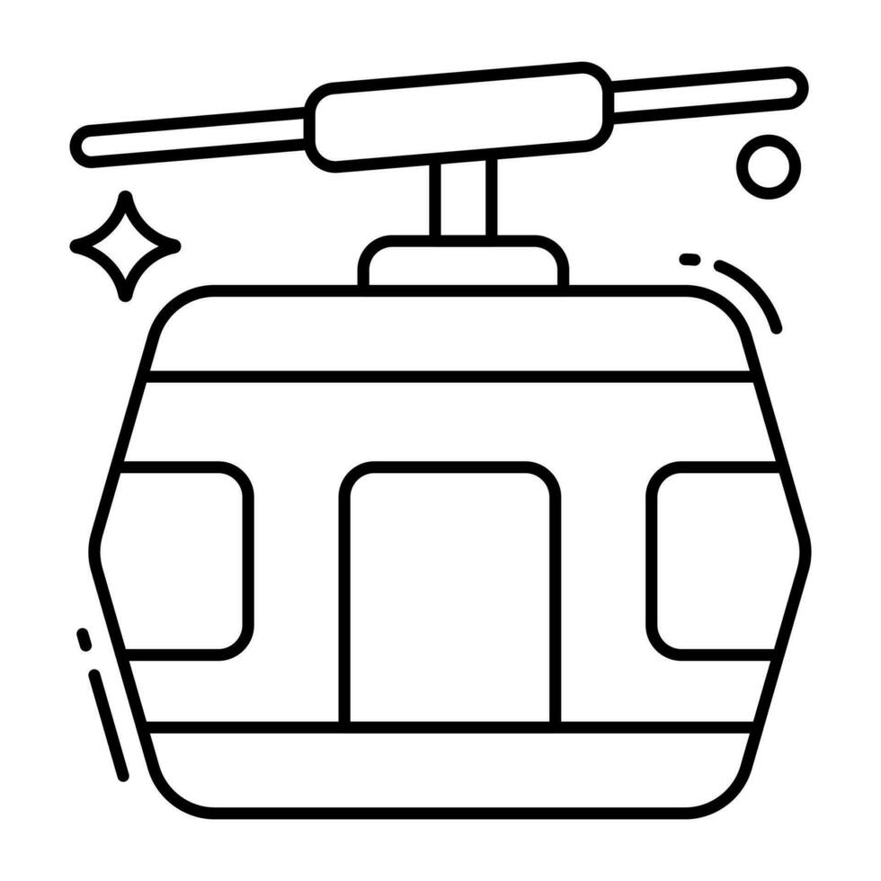 A unique design icon of cable car vector
