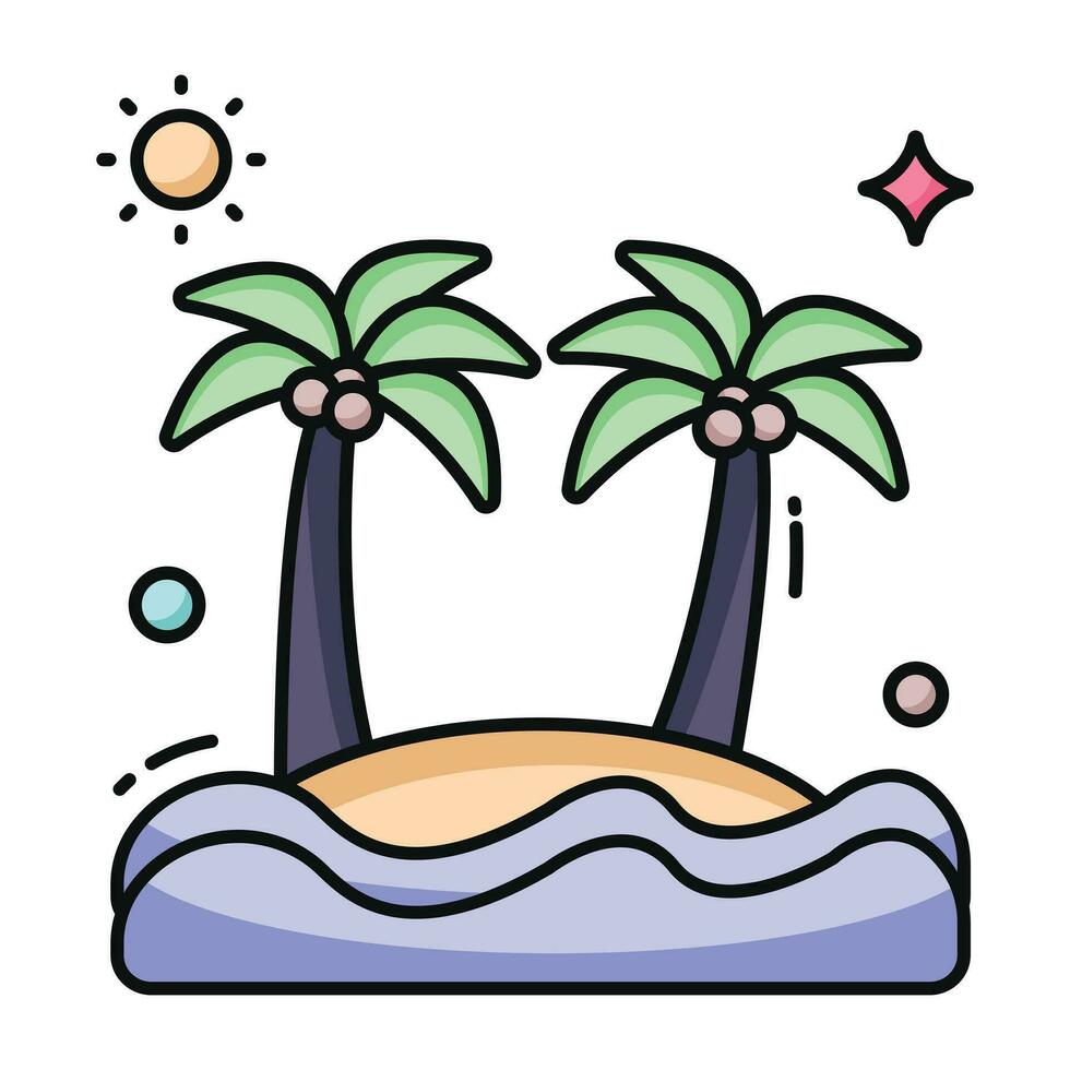 Trendy design icon of palm trees vector