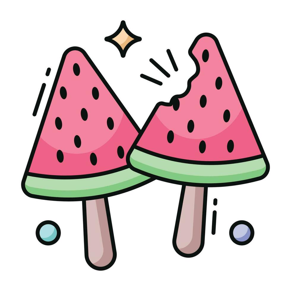 verano jugo Fruta icono, vector diseño de sandía rebanada