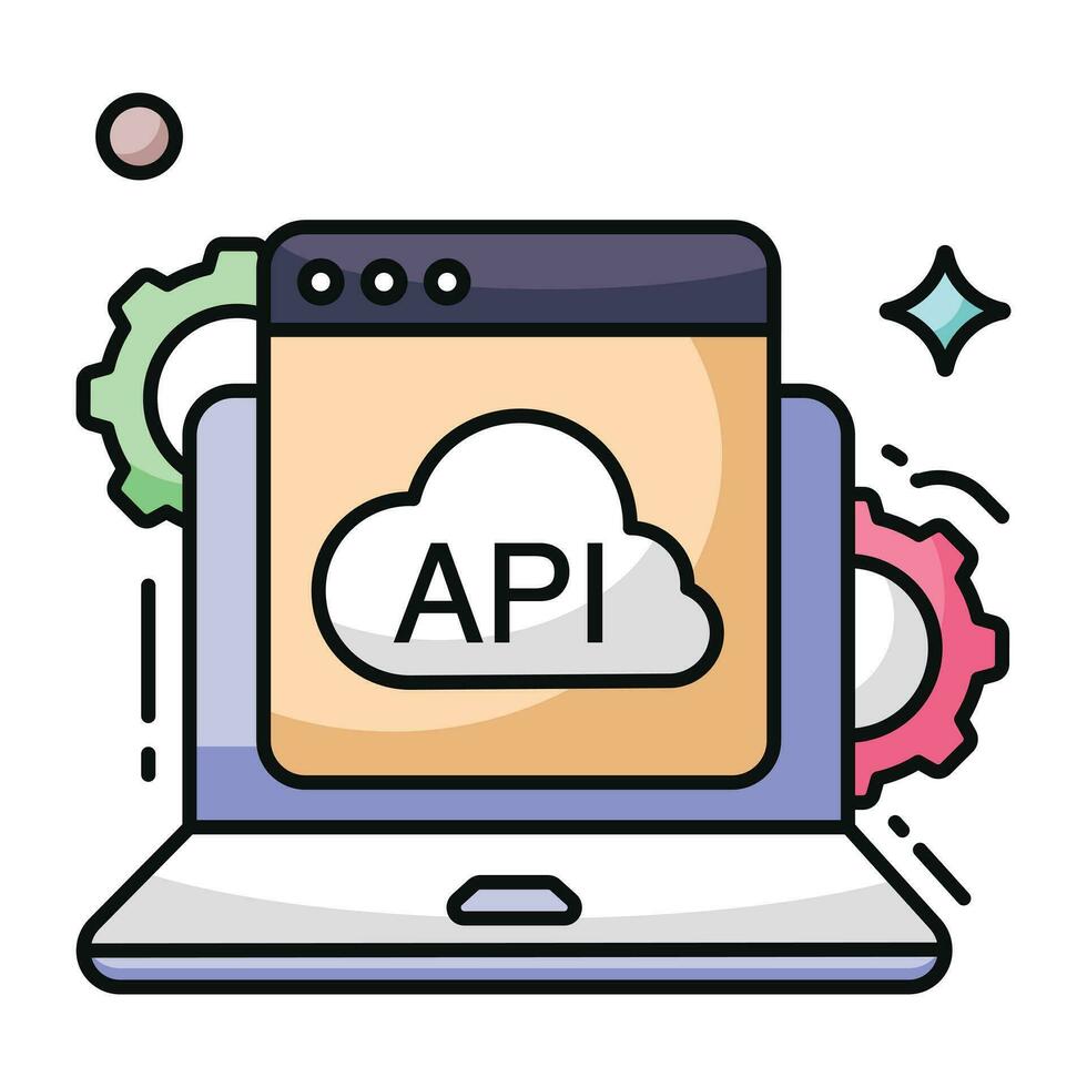 An icon design of application programming interface vector
