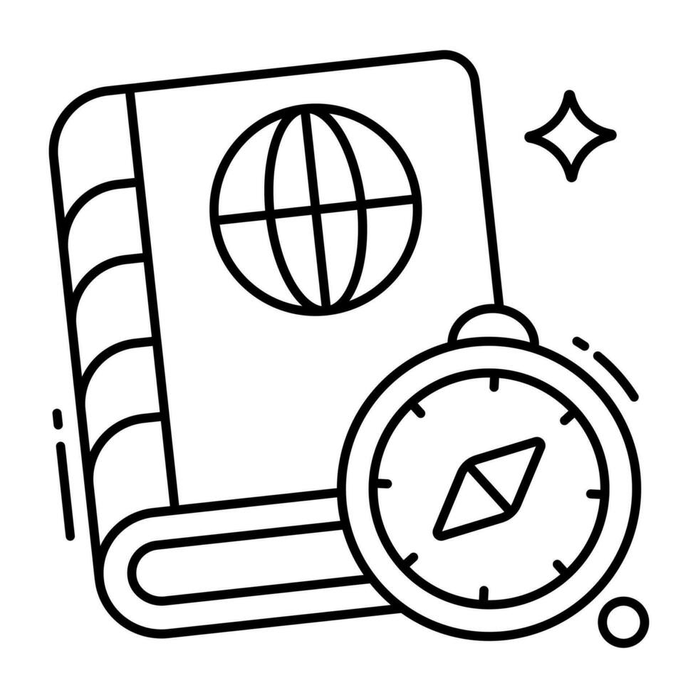 un creativo diseño vector de viaje libro icono