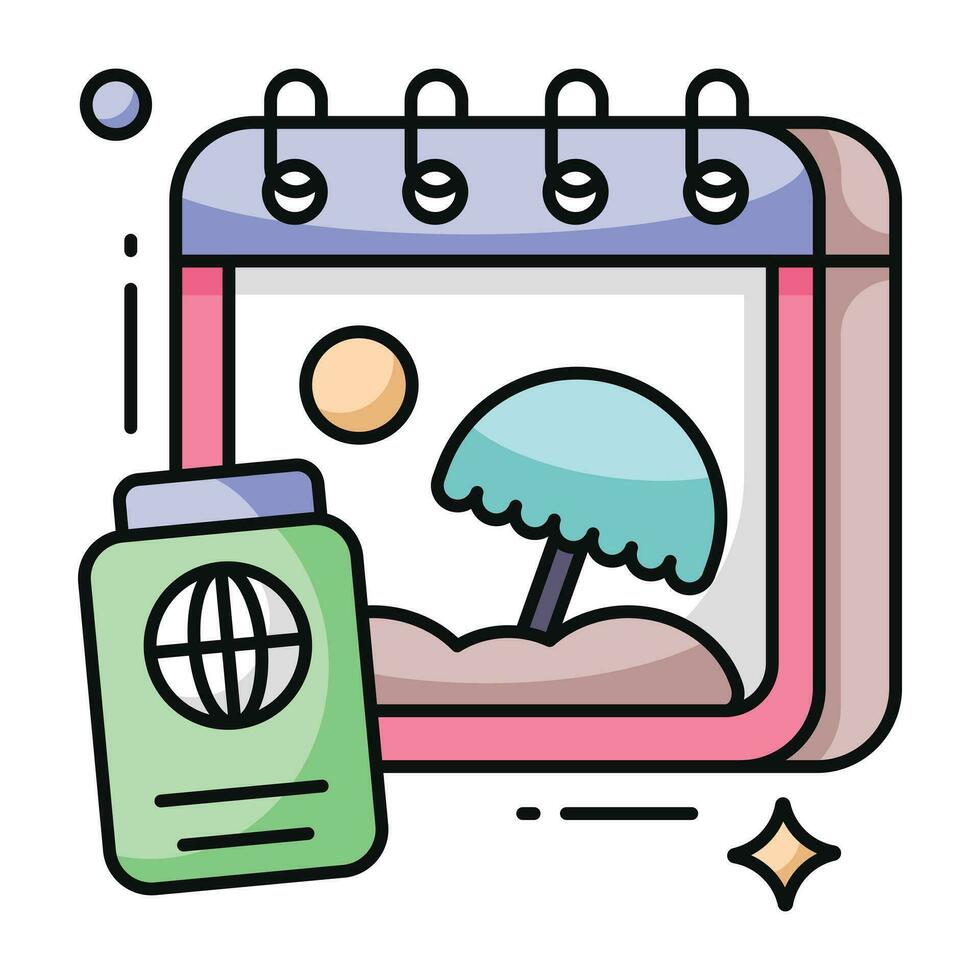 An icon design of vacation schedule vector