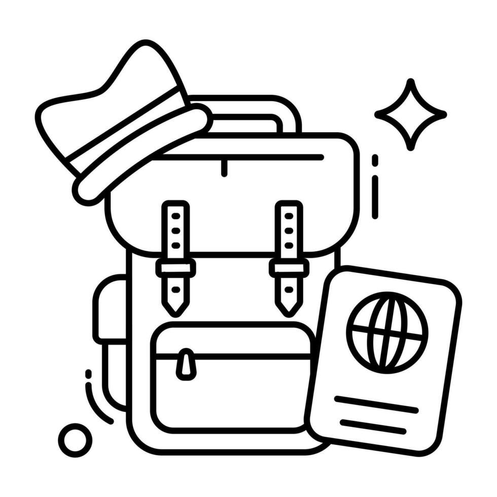 icono de descarga premium de mochila vector