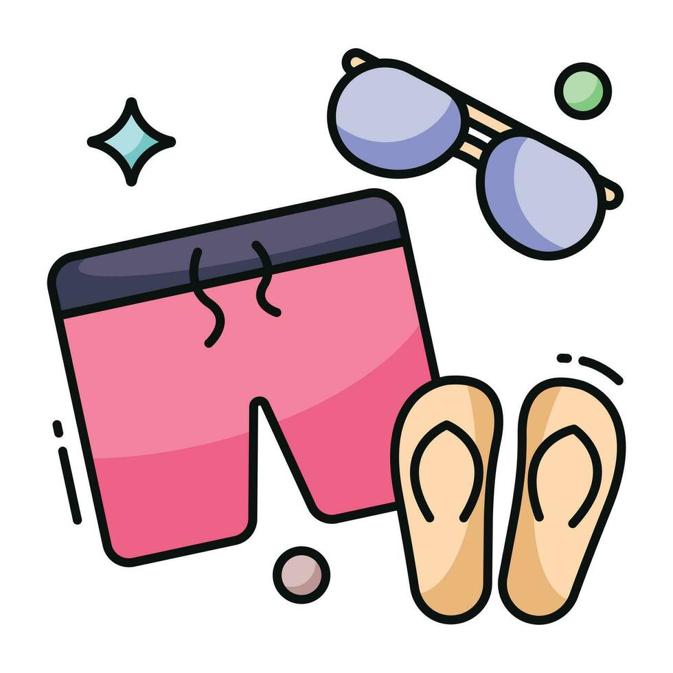 An icon design of beach accessories vector