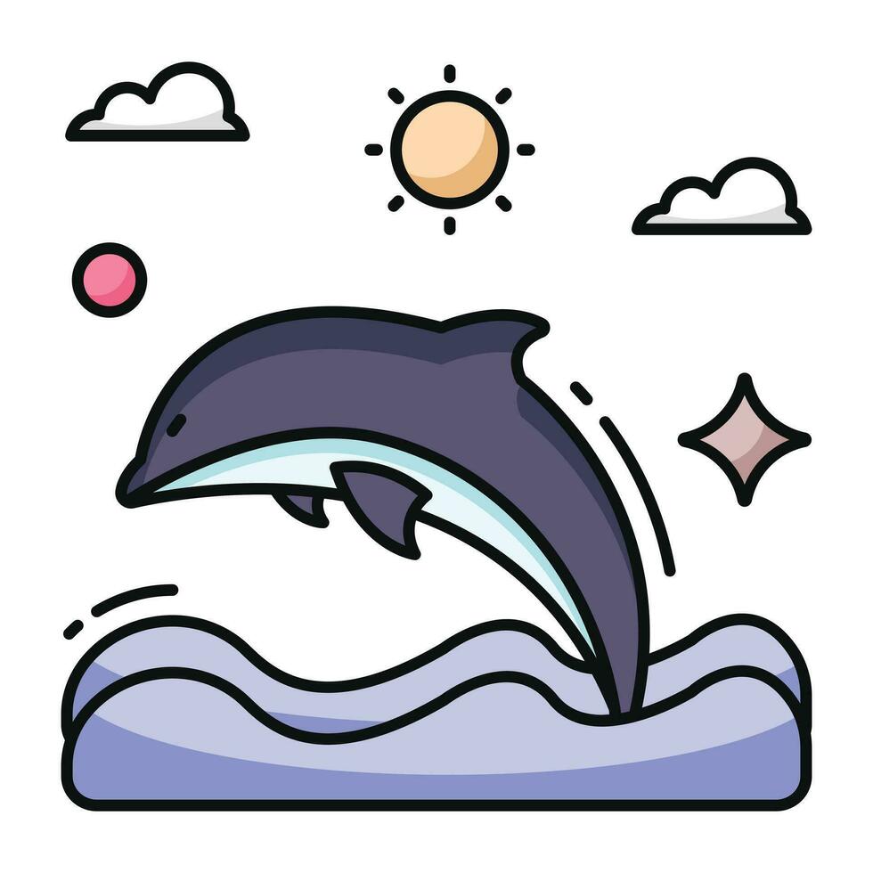 An icon design of fish vector