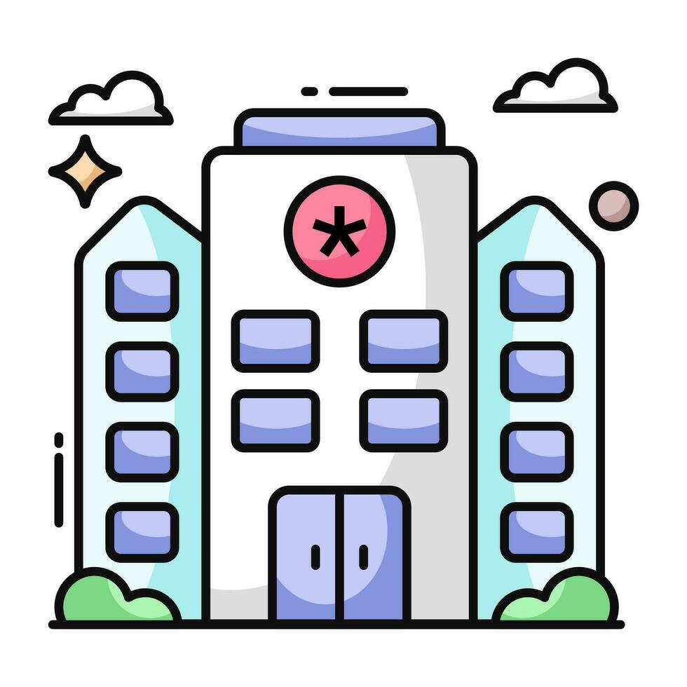 Hospital building icon, editable vector