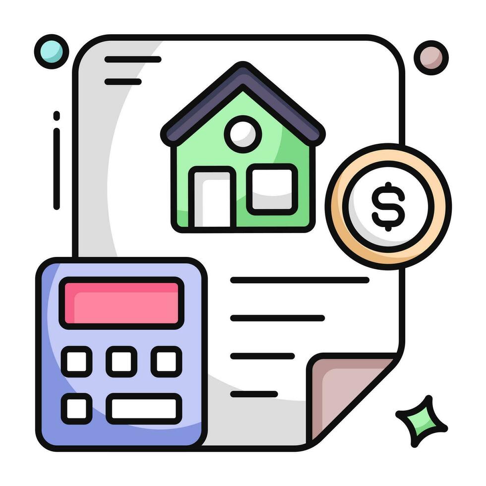 An editable design icon of renta calculation vector