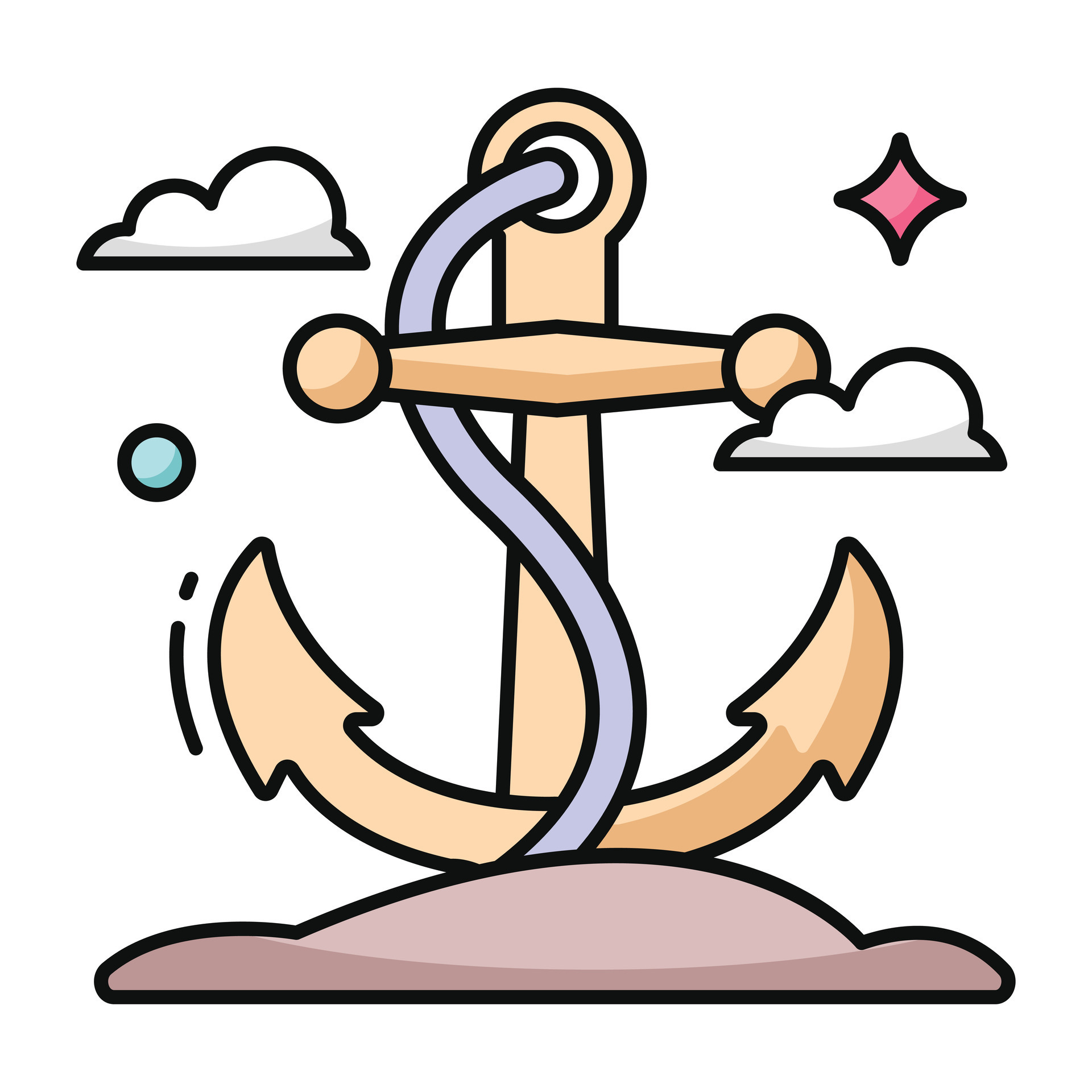 A flat design icon of nautical hook 36372970 Vector Art at Vecteezy