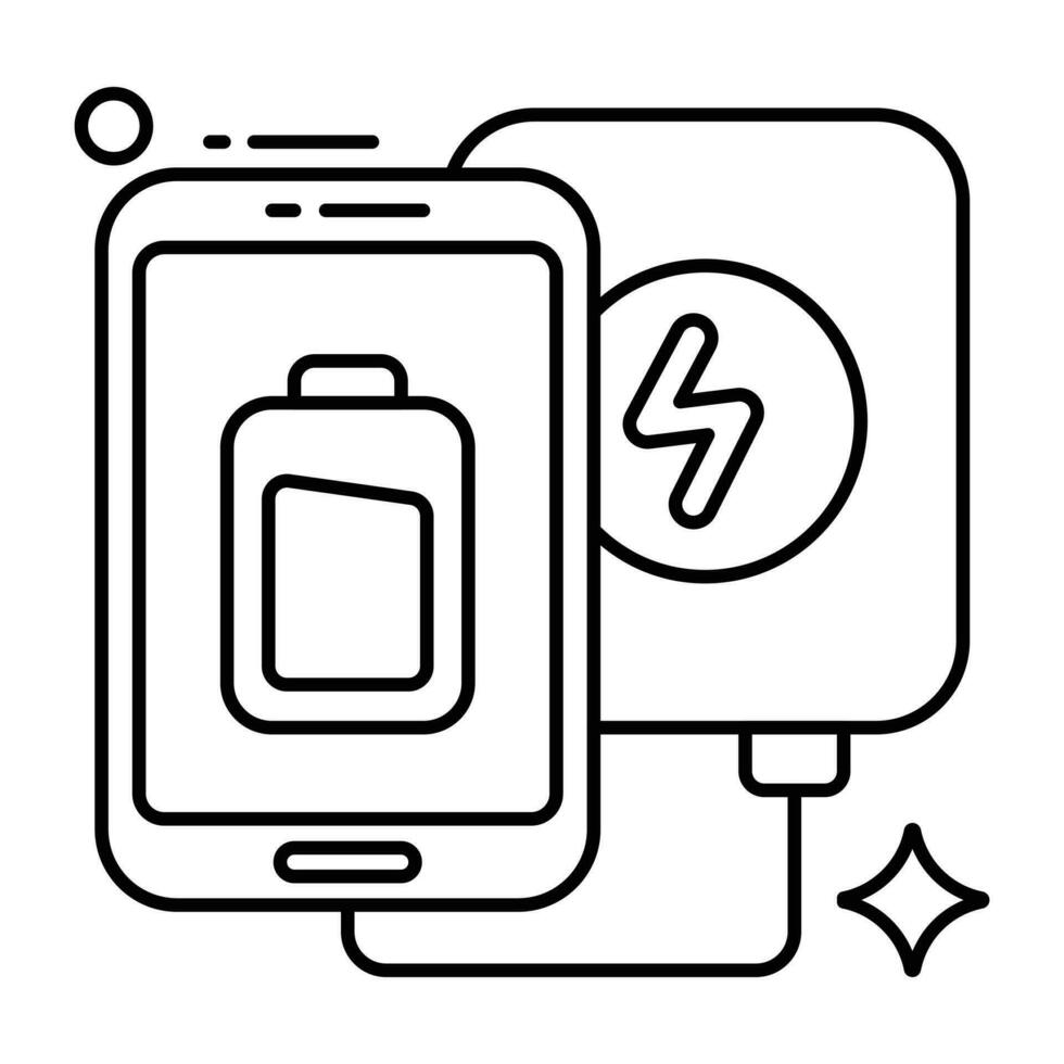 A unique design icon of mobile charging vector