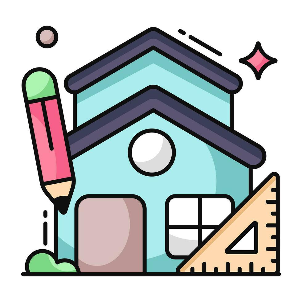 icono de descarga premium del plano de la casa vector