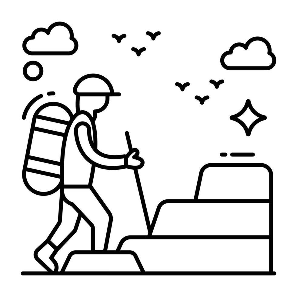 un vector diseño icono de caminante